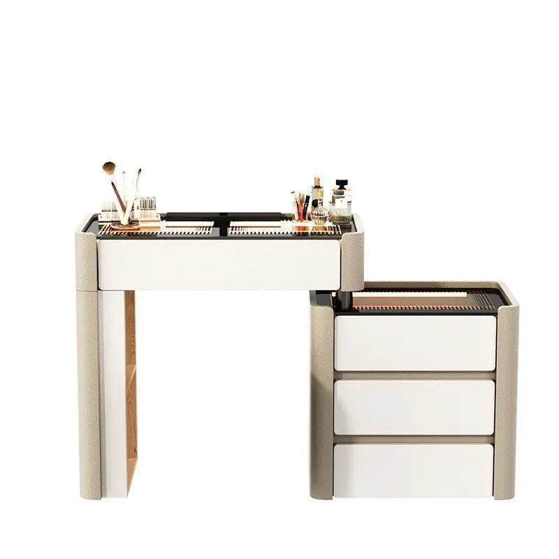 Light luxury dresser bedroom high-end bedside storage cabinet makeup table solid wood chest cabinet integrated makeup table