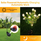 1/2/3/4pc 11-Flower Solar LED Gardenia Lights Outdoor Garden Decor Automatic Light Sensor for Patio Lawn Yard Solar Garden Light