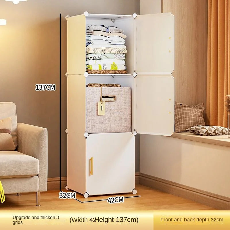 Folding Wardrobe Clothes Cabinets Simple Dressers Cube Storage Locke Closet Plastic Collapsible Sturdy Home Bedroom Furniture