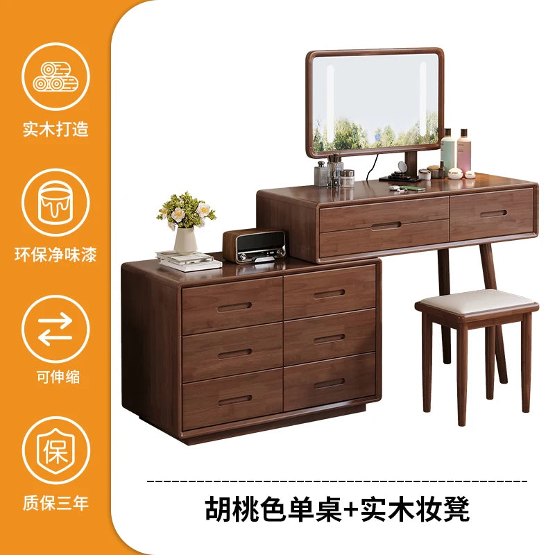Dresser Table for Clothes Saint Vanity Makeup Stand with Mirror and Chair Furniture Comfortable with Drawers Banity Wardrobe