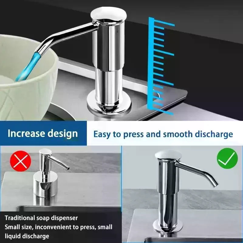 Kitchen Sink Soap Dispenser Detergent With Storage Rack Hand Pressure Liquid Dispenser Extension Tube Kit Kitchen Accessories