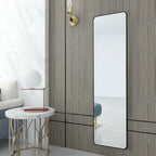 Haodirect Modern Rectangular Floor Mirror, Metal Frame Bedroom Wall Mounted Floor Dressing Mirror, 37cm x 147cm