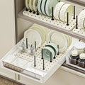 Household Perforated Kitchen With Retractable Dish Rack And Drain Tray Partition Design, Kitchen Countertop And Cup Storage Rack