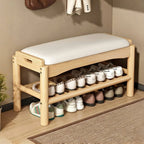 Shoe changing stool, home entrance shoe rack, can sit, in door shoe stool, solid wood shoe cabinet, living room entrance storage