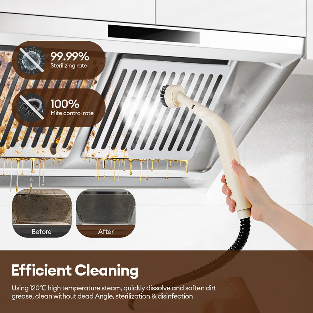1200W Hand-held Steam Cleaner High Temperature Pressurized Steam Cleaning Air Conditioning Kitchen Hood Car Electric Cleaner