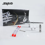 SAGUD Professional Airbrush Set 0.2 0.3 0.5mm Needles Nozzle Quick Release with Air Hose - Dual-Action Gravity Feed Airbrush Kit