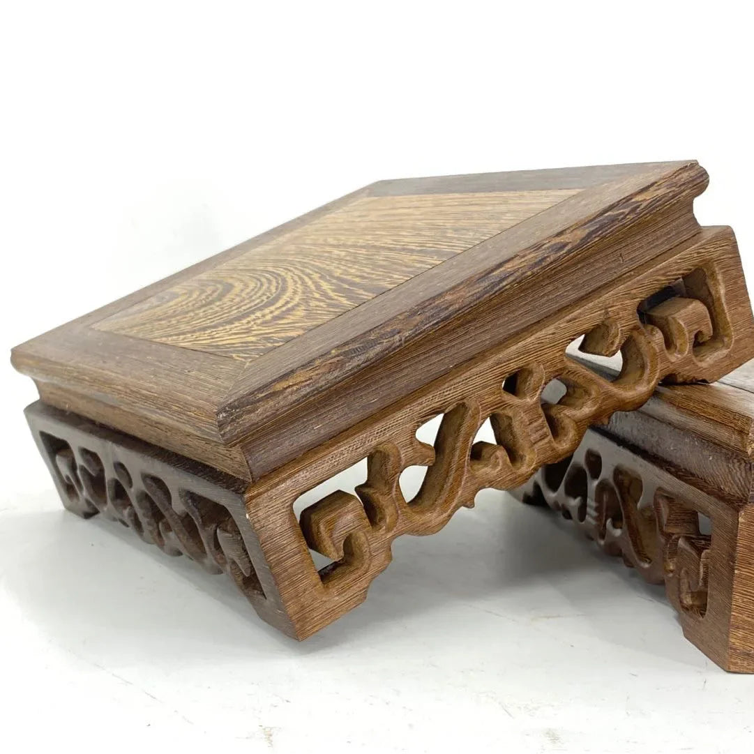Retro Wooden Tea Tray Table Small Square Teapot Bases Bonsai Stand Bonsai Pedestal Wooden Base Vintage Furniture Home Decor
