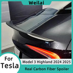 High Performance Real Carbon Fiber Spoiler for Tesla Model 3 Highland 2025 2024 Car Original Rear Trunk Tail Wing Car Accessory