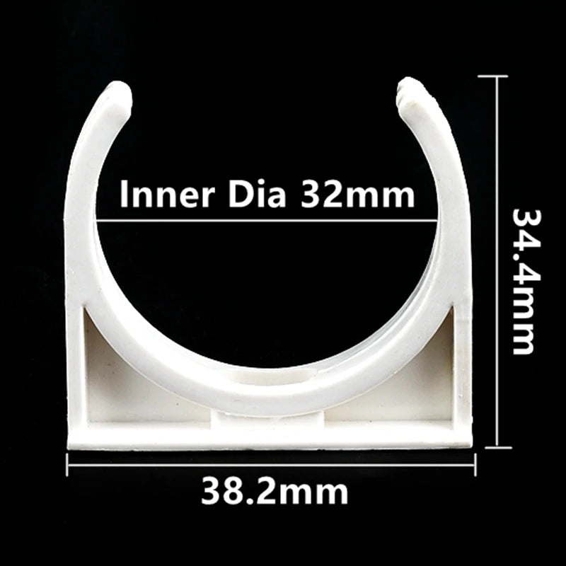 20/25/32/40/50mm White PVC Pipe Clamp UPVC Tube Holder Garden Water Pipe Connector U-shaped Clips Aquarium Fish Tank Accessories