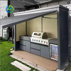 Customized Modern Modular Prefabricated Outdoor Mobile Kitchen Unit Anti Slip Stable Storage Cabinet For Backyard Patio Garden