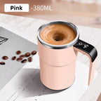 New USB Rechargeable Automatic Magnetic Cup Electric Coffee Milk Self Mixing Mug Home IP67 Waterproof Food Safe 380ML Coffee Mug