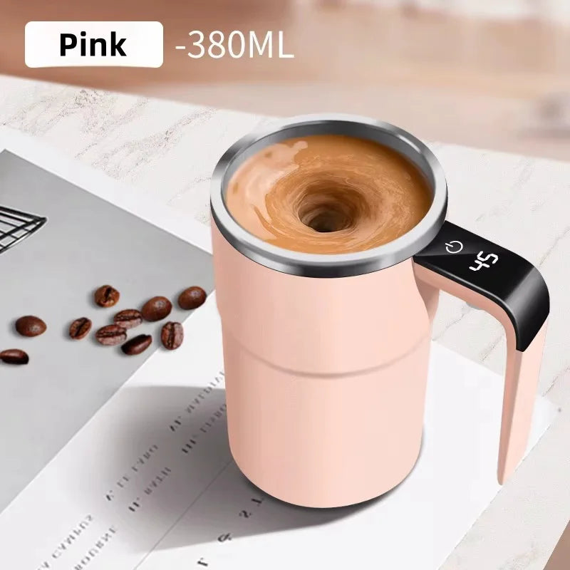 New USB Rechargeable Automatic Magnetic Cup Electric Coffee Milk Self Mixing Mug Home IP67 Waterproof Food Safe 380ML Coffee Mug