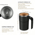 New USB Rechargeable Automatic Magnetic Cup Electric Coffee Milk Self Mixing Mug Home IP67 Waterproof Food Safe 380ML Coffee Mug