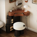 Bedroom Wood Makeup VanitiesTables Black Stool Small Chair Drawers Dressers Bedroom Girl Mirror Corner Coiffeuse Furniture Home