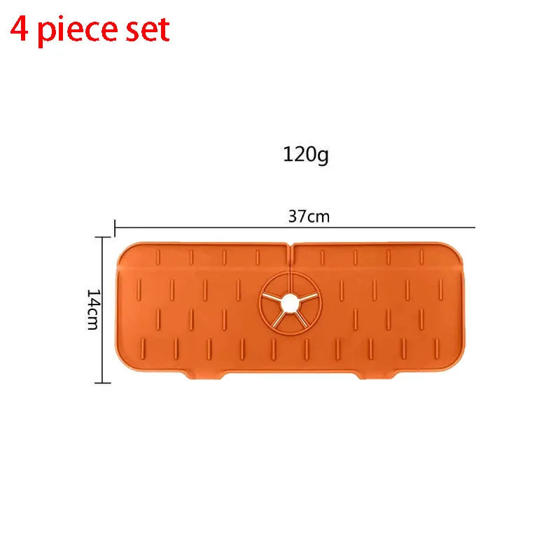 1-6PCS Faucet Splash Proof Pad Cross-Border Faucet Suction Pad Sink Splash Proof Drainage Pad Pool Platform Water Blocking Pad