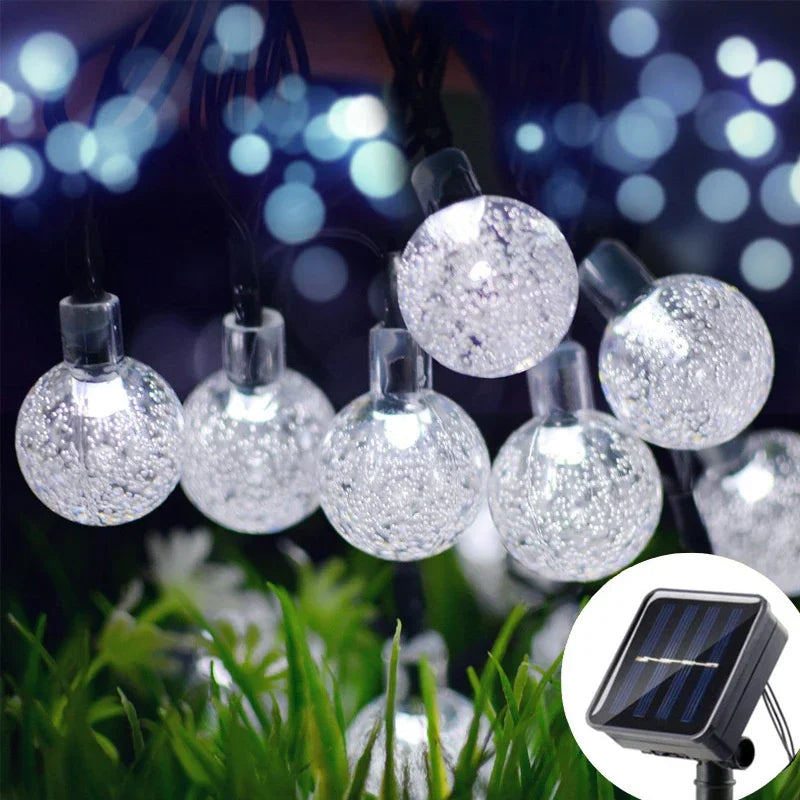 Outdoor LED Crystal Globe Light Solar Fairy Light Garden Light 5/7/12m Solar String Light for Christmas Wedding Party Decoration