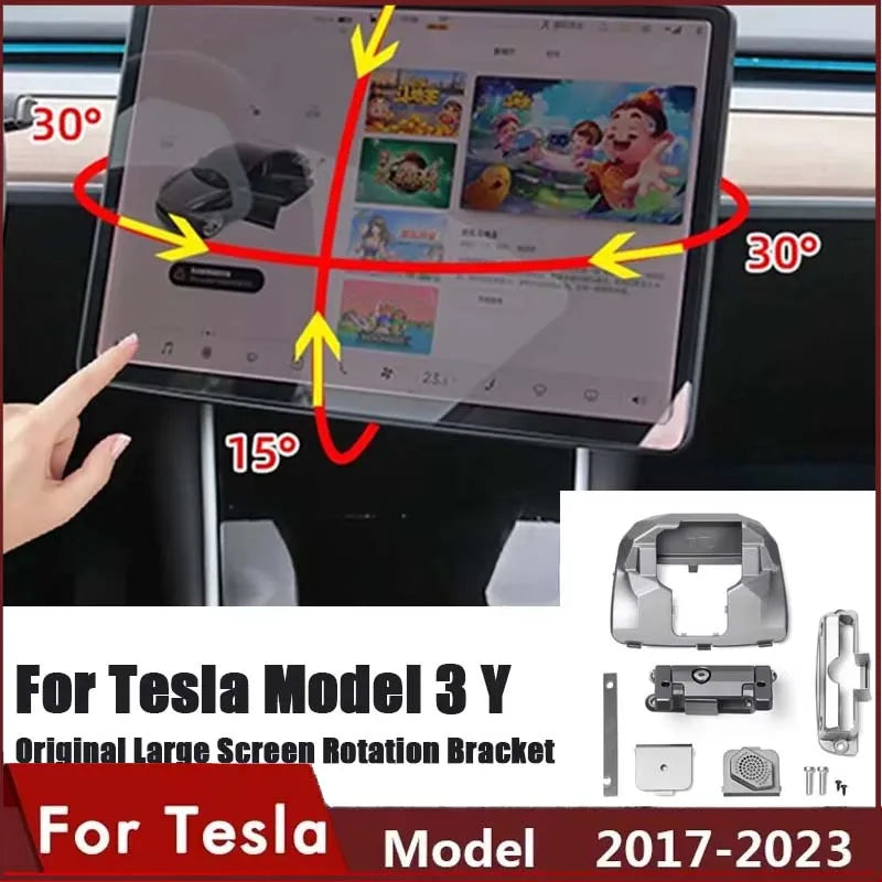 GPS Stand Navigation Screen Rotating Holder Left Right 30 Degree Swivel Mount Bracket for Tesla Model 3 Y 2023 Car Accessories