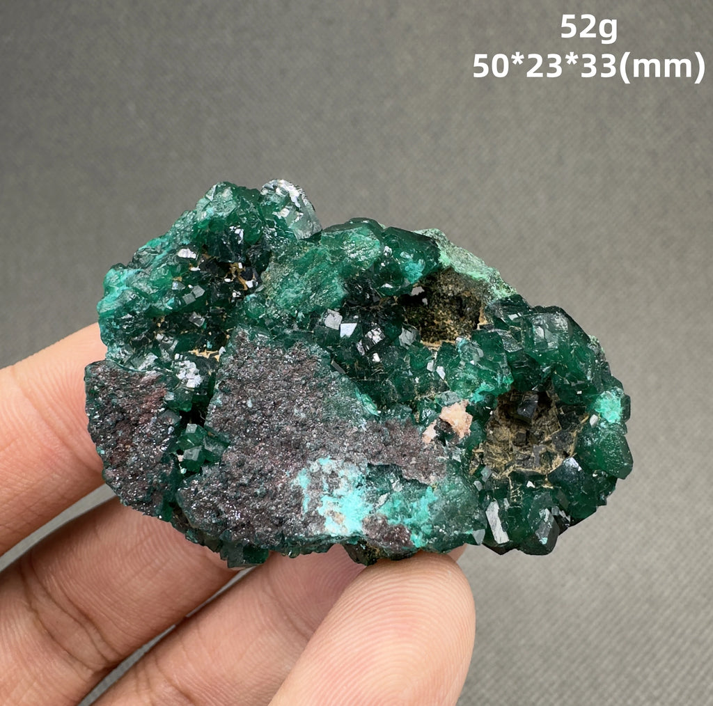 Natural Congo green Dioptase Mineral specimen + healing quartz crystals and stones rock gemstone