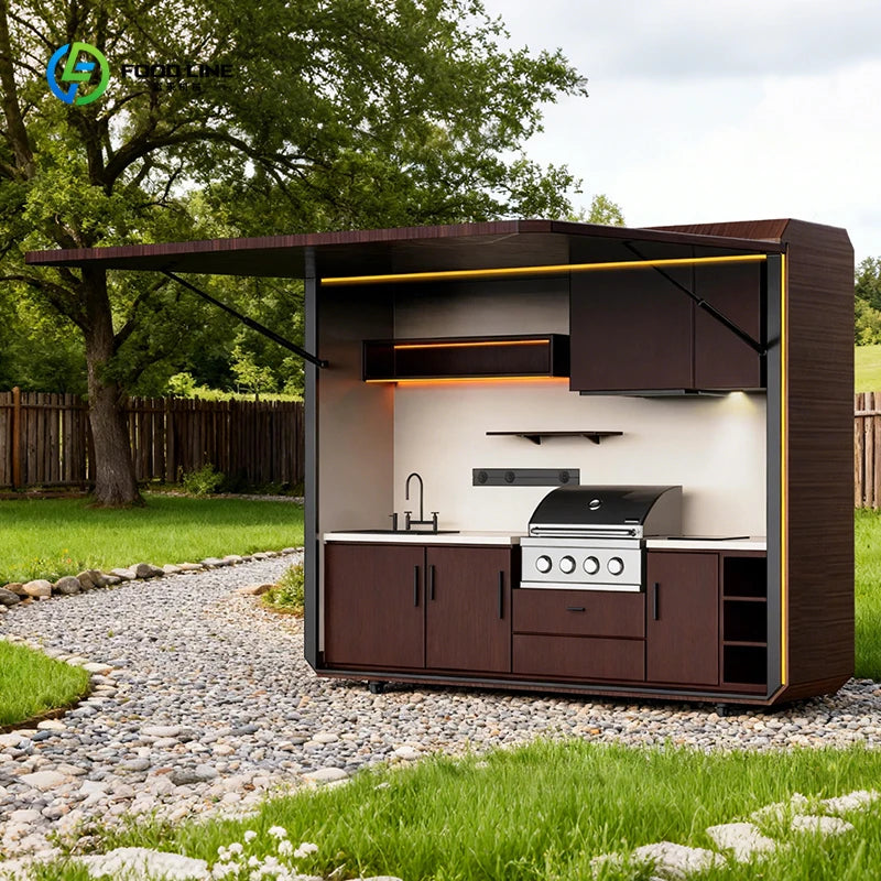 Customized Enclosed Outdoor Grill Kitchens 304 Stainless Steel Sets One-Stop Outdoor Kitchen Solutions