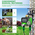GIRIER Water Timer Programmable Sprinkler Timer with 2 Outlets Brass Inlet Automatic Irrigation Controller for Garden/Yard/Lawn