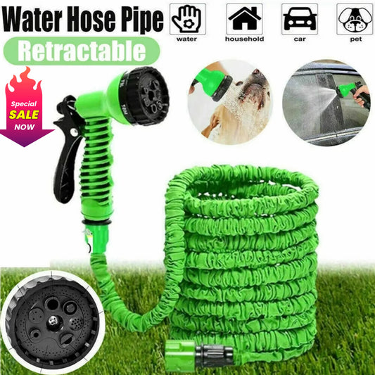 200FT Expandable Garden Hose Heavy Duty Magic Hose with 7 Mode Spray Nozzle for Gardening Car Wash Pet Bathing House Cleaning