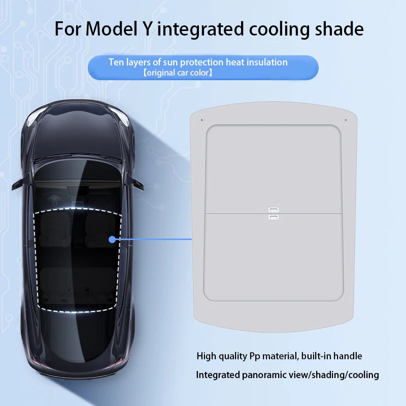 New Retratable Sunshade For Tesla Model Y Juniper 2025 Roof Shade Scroll Original Sun Visor Model 3 Y 2021-2024Pleated Sunscreen