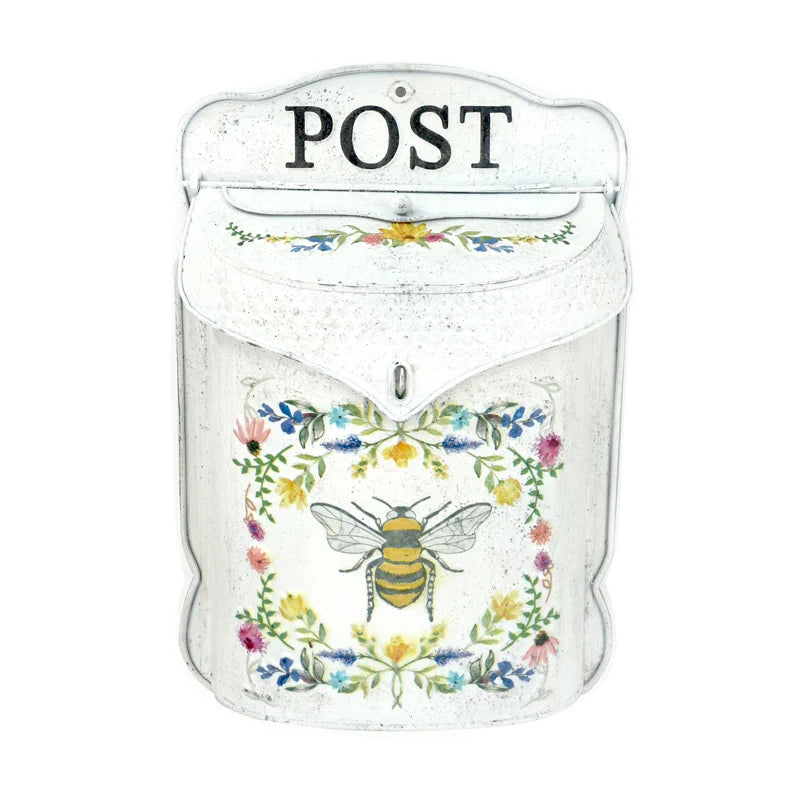 Outdoor Metal Mailbox Farmhouse Design Vintage Style Post Box for Leaving Message Wall Mounted Post Garden Decoration