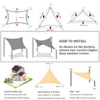 Waterproof Sun Shade Sail Rectangle Square Triangle Garden Sun Shelter UV Block Pool Shade Cloth Canopy Camping Hiking Tents