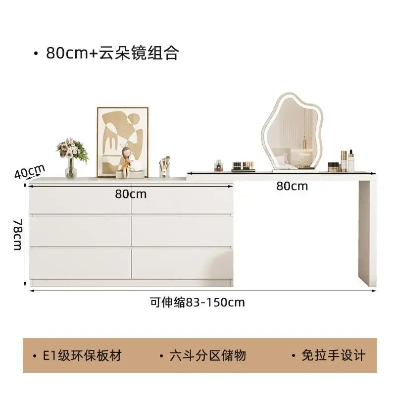 Luxury Dressing Table Drawer White Makeup Mirror Corner Desk Dresser Table Cabinet Organizers Storage Penteadeira Home Furniture