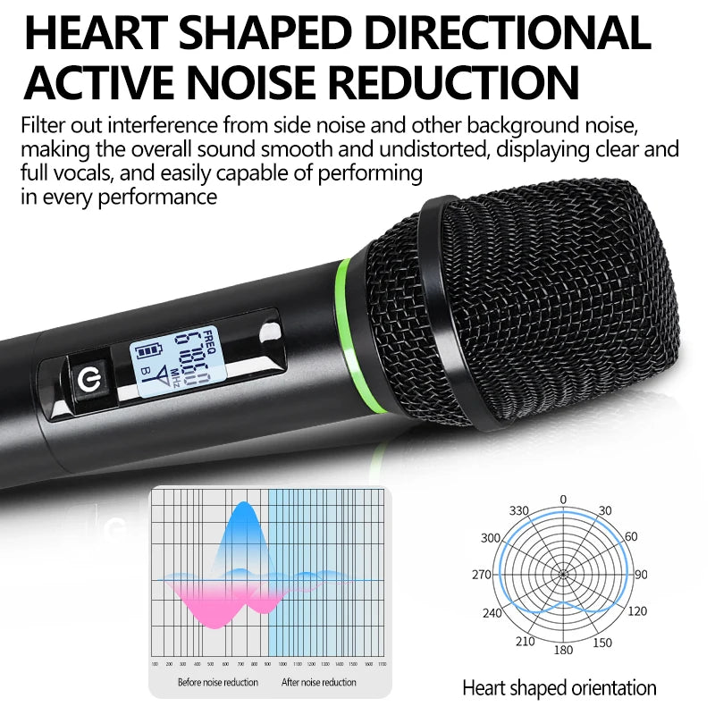 Professional wireless microphone 2 channels charging handheld home karaoke KTV performance singing microphone