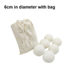 6pcs Dryer Balls Fabric Softening Handmade Reusable Organic Wool Laundry Balls Reduce Drying Time Wrinkles Free with No Bad Odor