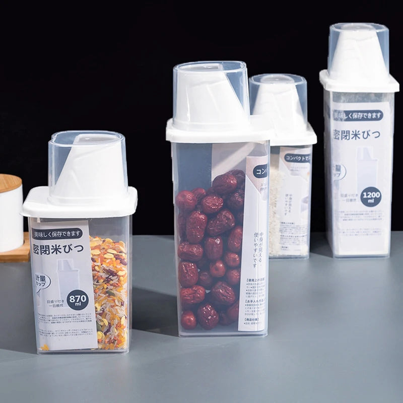 Kitchen Food Container Sealed Crisper Grains Tank Storage Kitchen Sorting Rice Storage Box Container Bottles And Jars