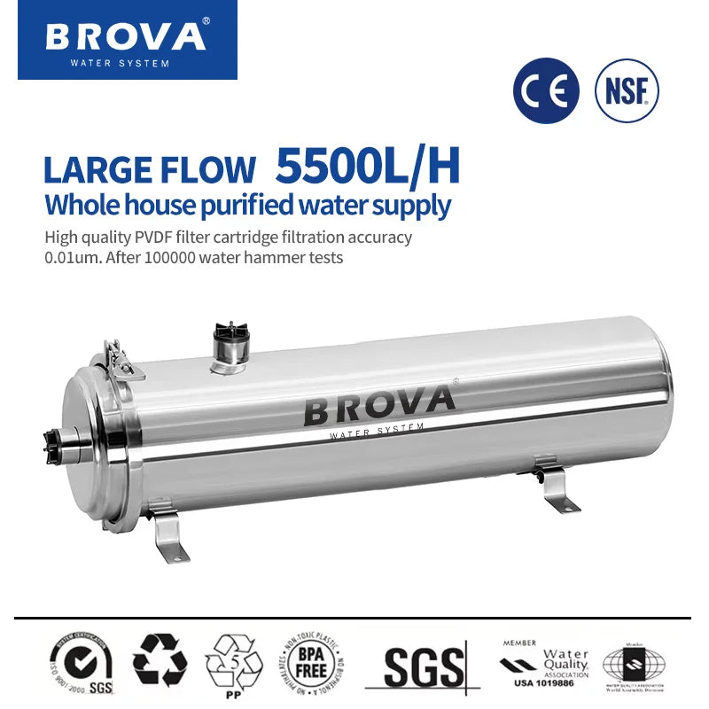 BROVA high flow commercial/household water purifier 5500L/H 0.01μm PVD