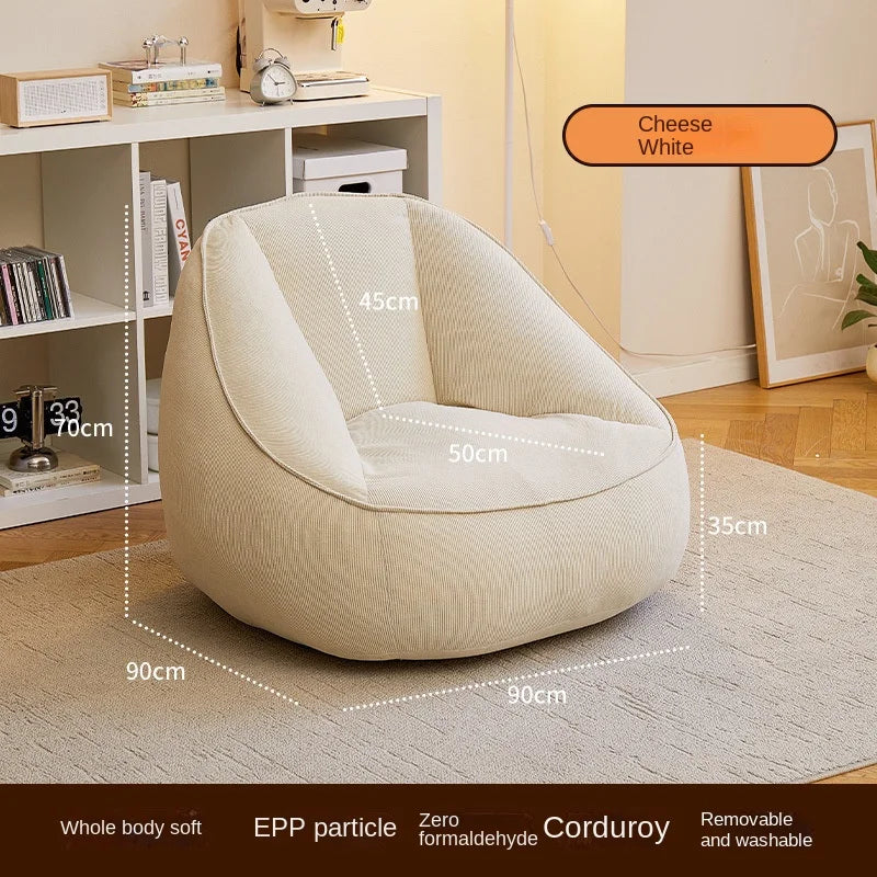 X&D Bean Bag Lazy Corduroy Comfortable Sofa Single Bed Tatami Bedroom Balcony Casual Lightweight Small Sofa Living Room 2024 New