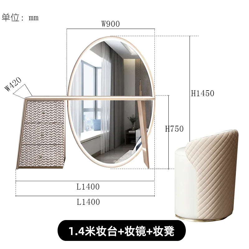 Hairstyles Dressing Makeup Vanities Table Mirror Chair European Coffee Modern Dressing Makeup Nail Wood Penteadeira Furniture