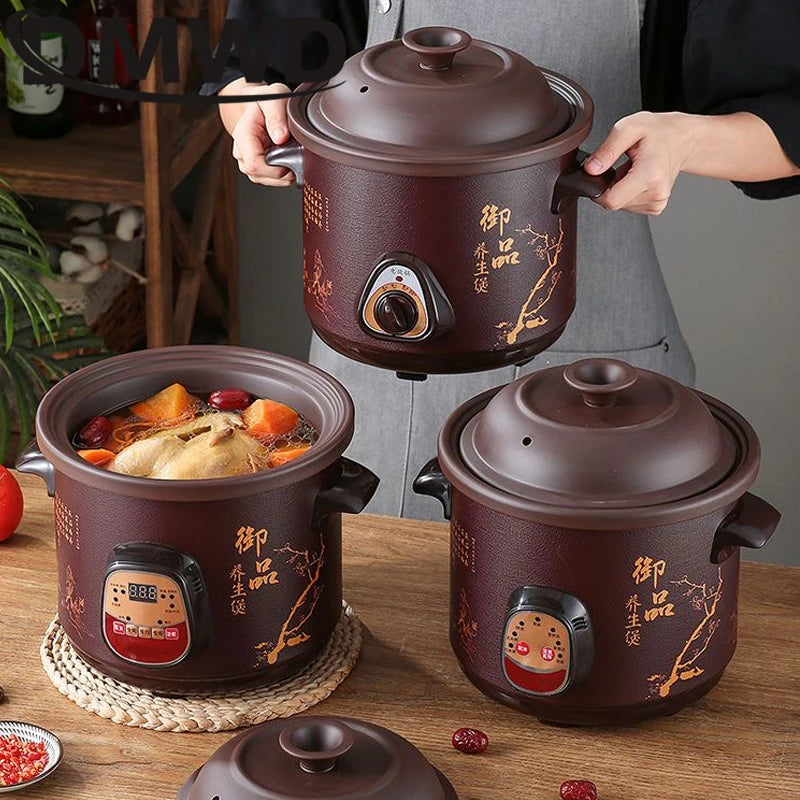 DMWD Smart Slow Cooker Household Steam Stew Multifunction BirdsNest Pregnant Tonic Baby Supplement Nutritious Purple Sand Liner