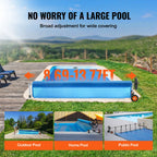 SucceBuy 14/18/20/22ft Pool Cover Reel Solar Inground Cover Aluminum Reel Set with Sandbags Fits for 3-14ft Width Swimming Pools