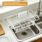 Kitchen Retractable Dish Drying Rack Home Sink Dish Storage Rack Stainless Steel Dish Drainer Kitchen Supplies