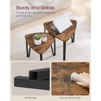 Nesting Coffee Tables, End Tables Set of 2 for Living Room Bedroom, Industrial Small Stacking Side Tables with Metal Frame for