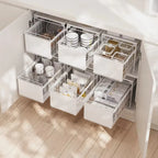 Large-Capacity Pull-Out Pot Storage Shelf Kitchen Sink Dual-Layer Cabinet Spice Organizer Pot Basket Pull out Shelf for Kitchen