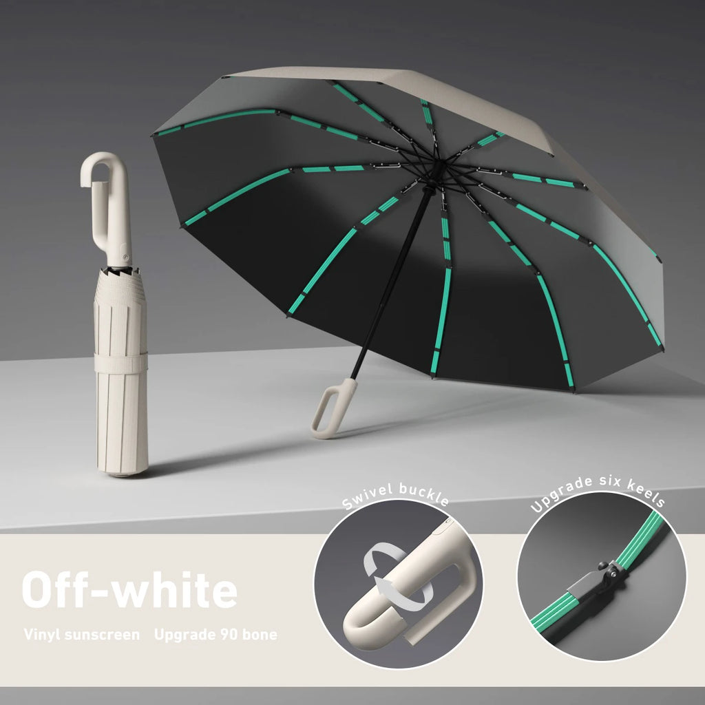 Strong Windproof Automatic Umbrella 72 Bones Sunshade Uv Protection Folding Men's Umbrella Buckle Rain Large Parasol for Women