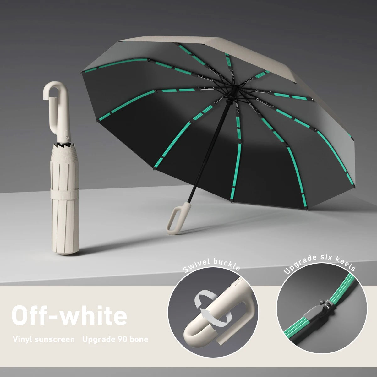 Strong Windproof Automatic Umbrella 72 Bones Sunshade Uv Protection Folding Men's Umbrella Buckle Rain Large Parasol for Women