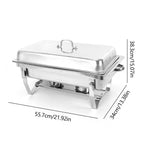 7.5L Stainless Steel Professional Chafing Dish Food Warmer Warming Container Set for Party Buffet Cater Food Warmer