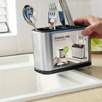 1pc KitchenD Utensil Organizer Rack, Multi-Functional Drainer for Spoons, Knives, Forks & Spatulas, Home Storage Shelf, Utensil