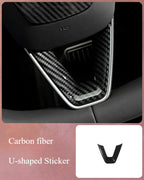 For Tesla Model 3 Highland 2024 Car Accessories Steering Wheel Patch Decorative Protective Cover Sticker Steering Wheel Sticker