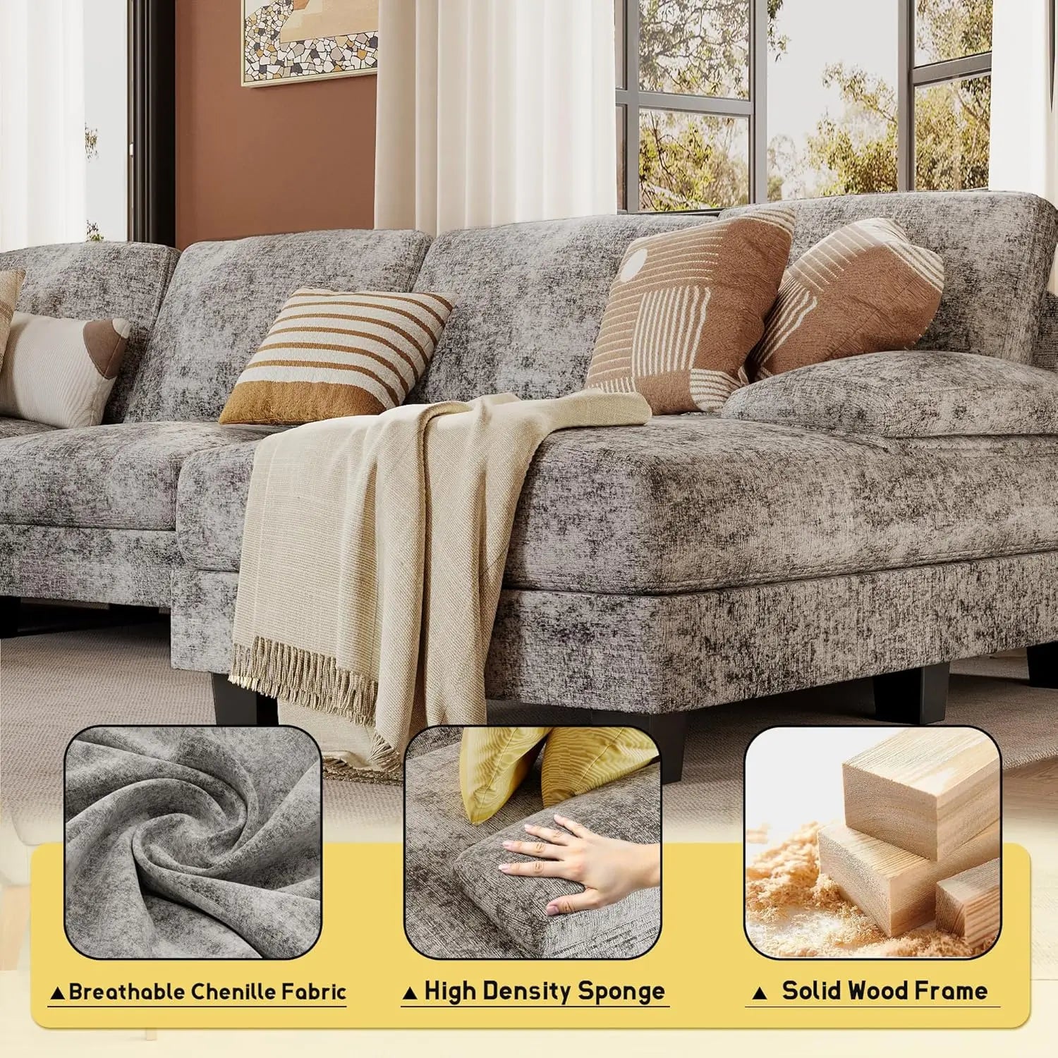 Compact U-Shaped Sofa