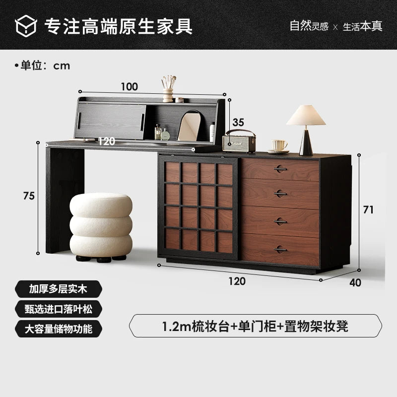 Wood Cosmetics Vanity Table Bedroom Makeup Drawers Mirror Chair Modern Dressing Table Cheap Cosmetics Penteadeira Home Furniture