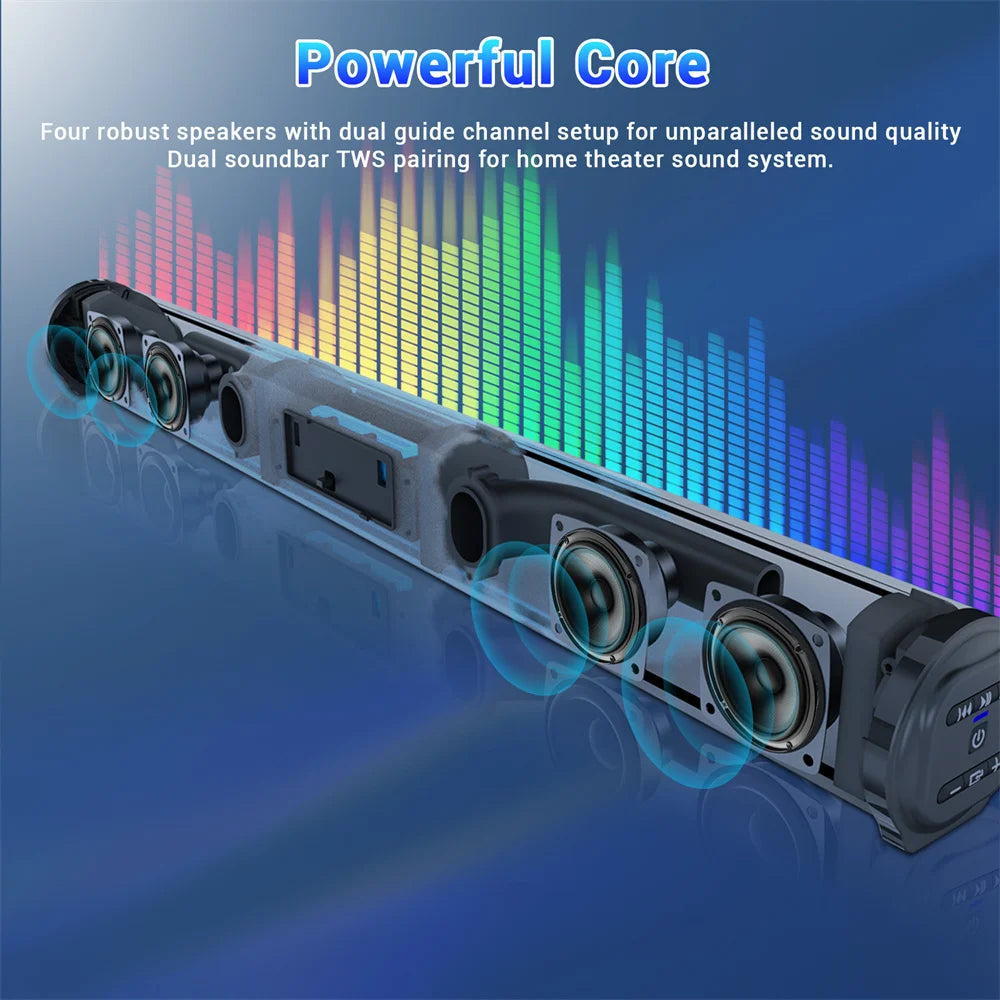 Sound Bar TV Speaker with Wireless Subwoofer - Bluetooth Home Theater