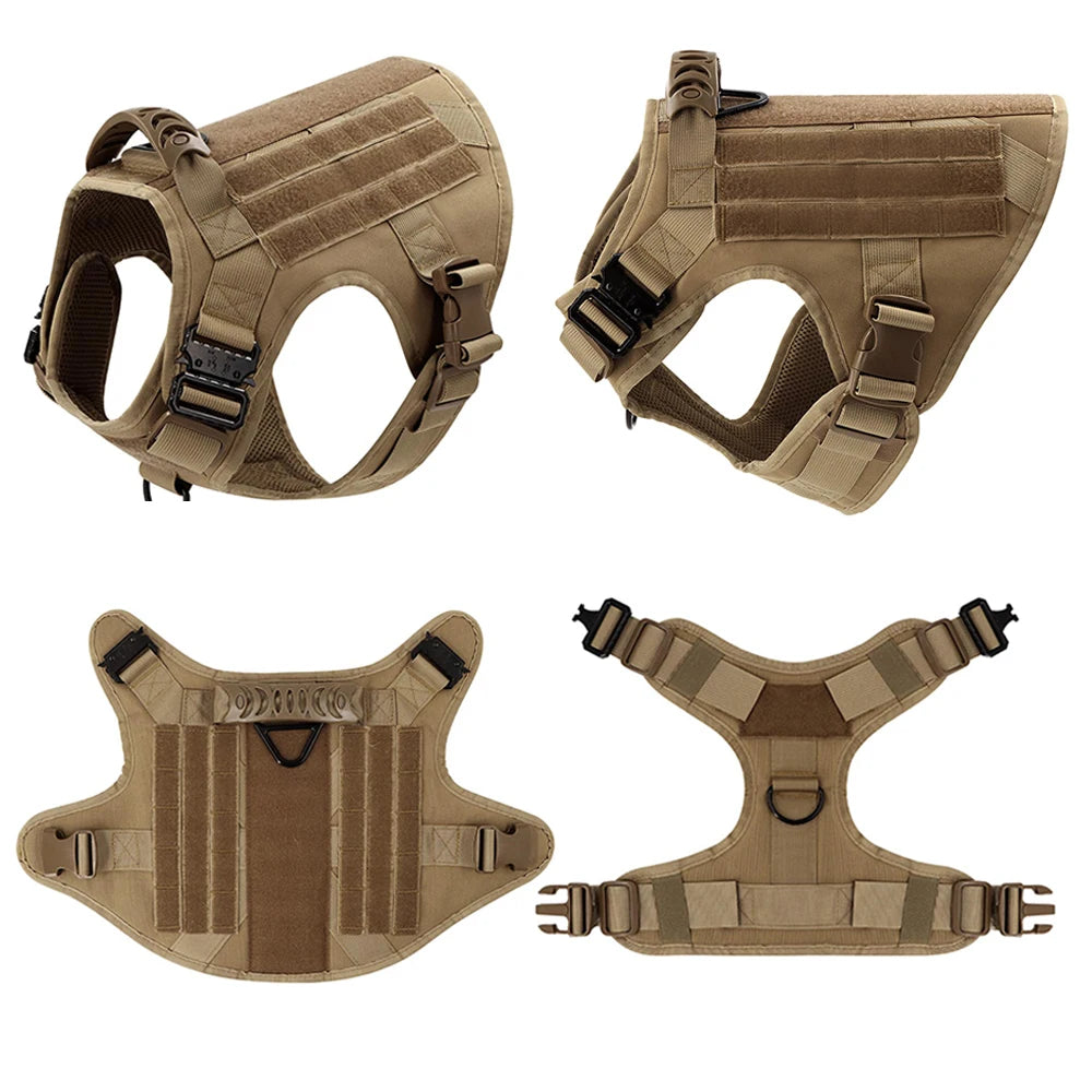 Military Dog Harness Leash Bags Set Pet Tactical Vest Harnesses Walkin