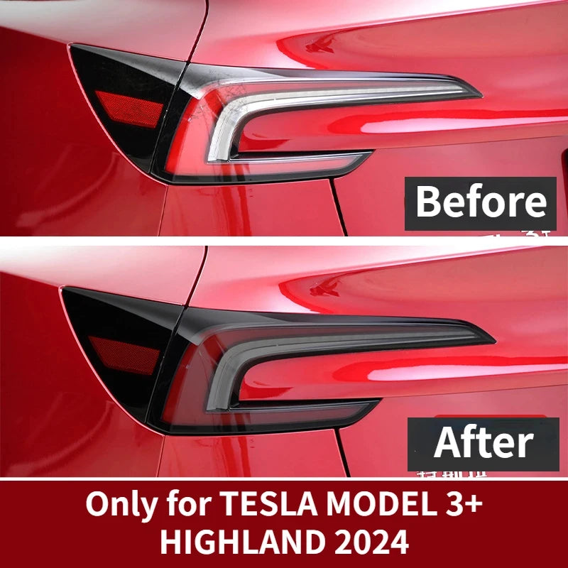 Headlamp Protective Film For Tesla Model 3+ TPU Transparent Smoked Black Headlight Film New Model3 Highland 2024 Car Accessories